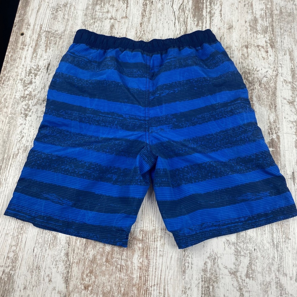 iXtreme Boys Blue Space Dye Striped Swim Trunks Youth Size 14 Mesh Lined - Picture 2 of 9